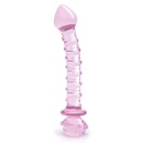 GLAZE GLASS ROSEBUD SPIRAL G-SPOT DILDO - 2