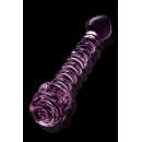 GLAZE GLASS ROSEBUD SPIRAL G-SPOT DILDO - 5