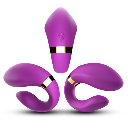 Wibrator dla par Crescent Purple (52-00030-1) - 9 trybów wibracji, pilot zdalnego sterowania, wodoodporny, 9,2 x 7,5 x 3,5 cm - 5