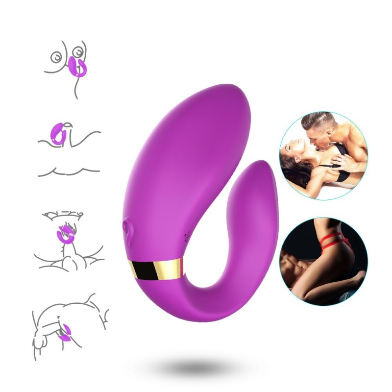 Wibrator dla par Crescent Purple (52-00030-1) - 9 trybów wibracji, pilot zdalnego sterowania, wodoodporny, 9,2 x 7,5 x 3,5 cm - 7