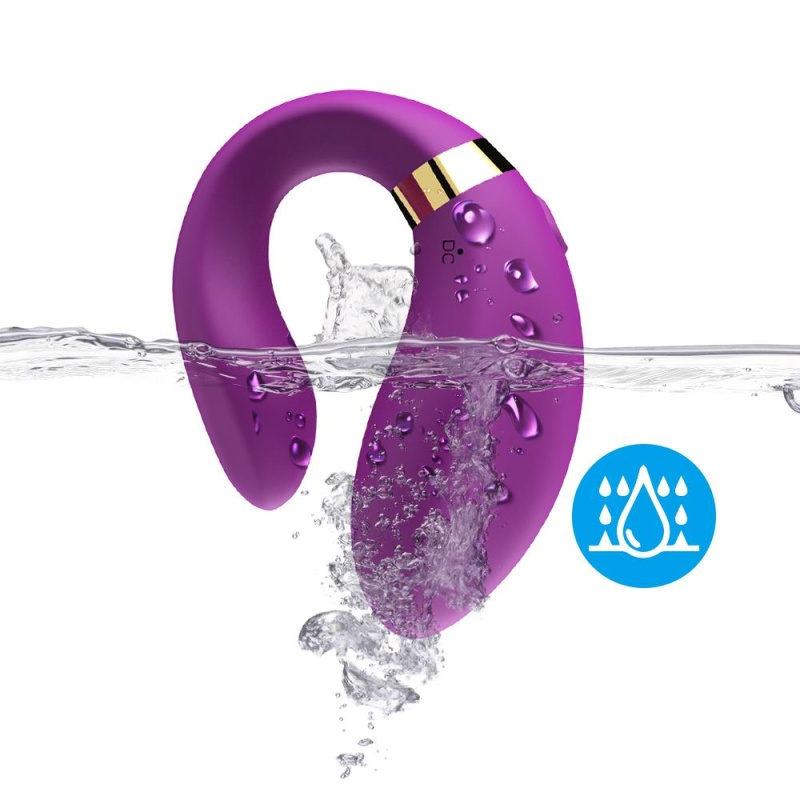 Wibrator dla par Crescent Purple (52-00030-1) - 9 trybów wibracji, pilot zdalnego sterowania, wodoodporny, 9,2 x 7,5 x 3,5 cm - 8