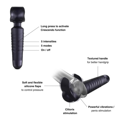 MAN.WAND EVO BLACK PLUM RECHARGEABLE MASTURBATOR - 1 2