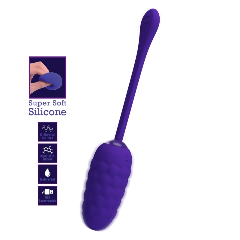 Jajko wibrujące Marina Egg Purple - 12 trybów wibracji, długość 17,5 cm - 3