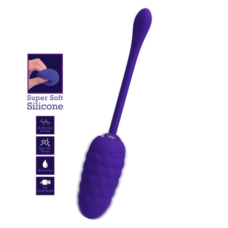 Jajko wibrujące Marina Egg Purple - 12 trybów wibracji, długość 17,5 cm - 3