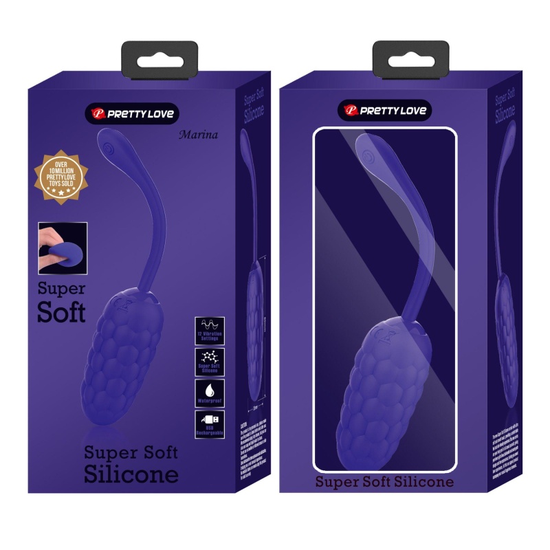Jajko wibrujące Marina Egg Purple - 12 trybów wibracji, długość 17,5 cm - 13