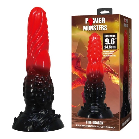 Dildo Fire Dragon 24,5 cm z pofalowaną teksturą - 1