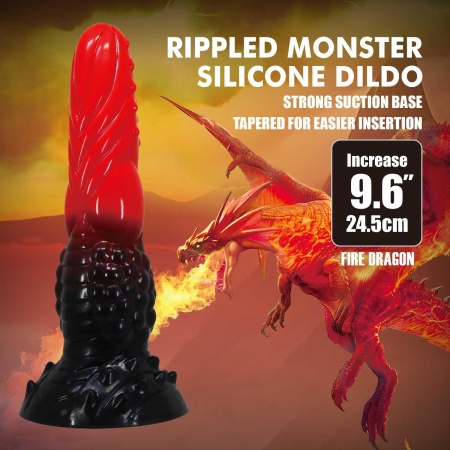 Dildo Fire Dragon 24,5 cm z pofalowaną teksturą - 2