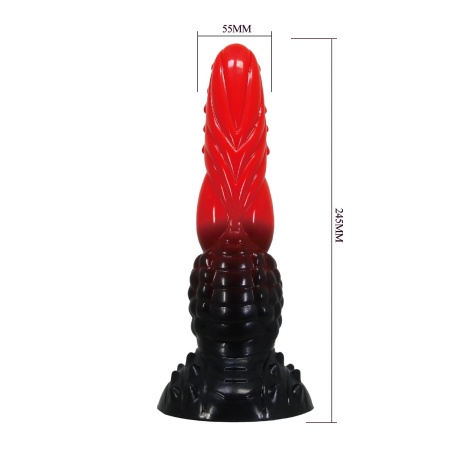 Dildo Fire Dragon 24,5 cm z pofalowaną teksturą - 8