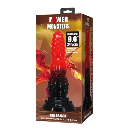 Dildo Fire Dragon 24,5 cm z pofalowaną teksturą - 9