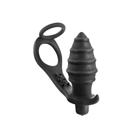 PROSTATE STIMULATOR COCKRING PLUG AP071 BLACK - 1