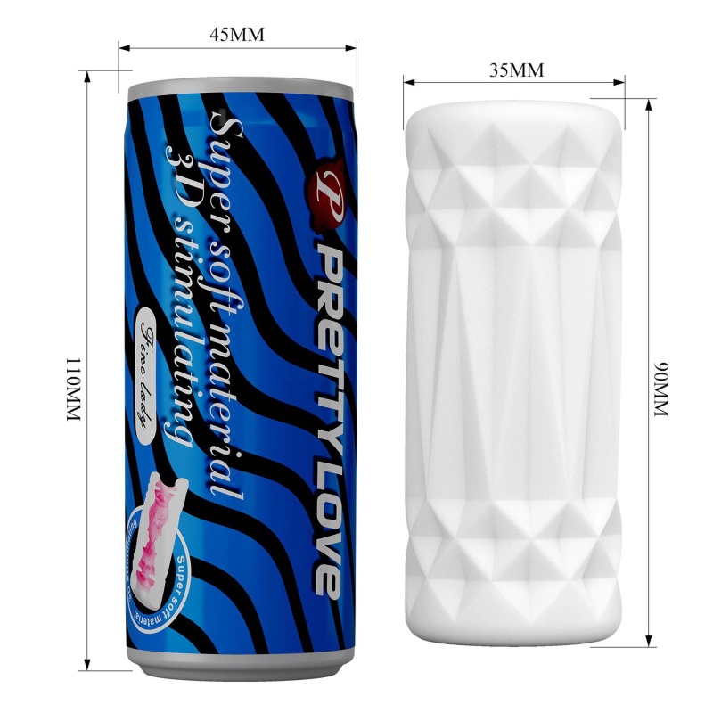 Masturbator Fine Lady - miękki TPR, kanał 3D, forma puszki - 7