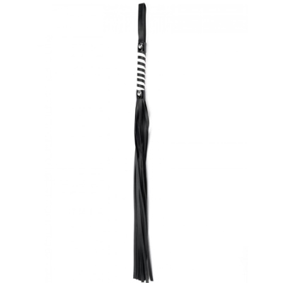 Black White Long Stripe Flogger - 1 2