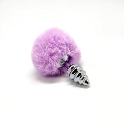 Metal Anal Fluffy Twist Plug S pink - 1