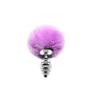 Metal Anal Fluffy Twist Plug S pink - 2