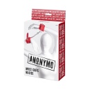 Anonymo handcuffs, PU leather, red, 27 cm - 1