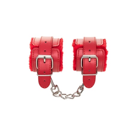 Anonymo handcuffs, PU leather, red, 27 cm - 4