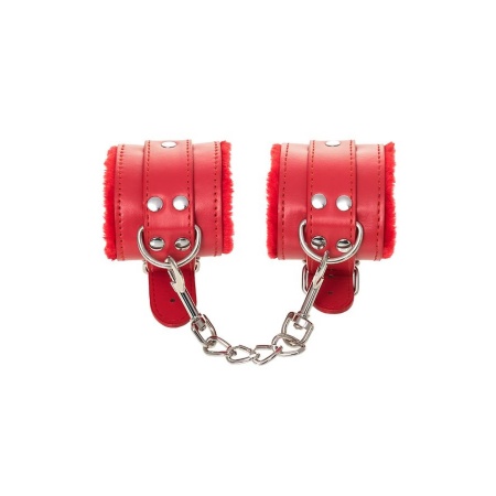 Anonymo handcuffs, PU leather, red, 27 cm - 5