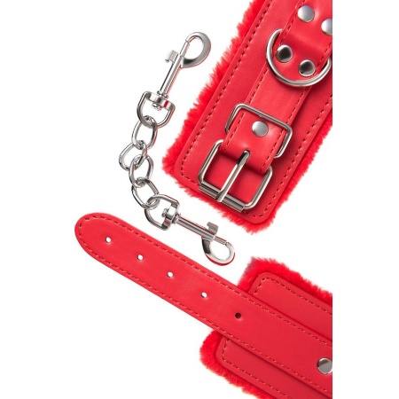 Anonymo handcuffs, PU leather, red, 27 cm - 6