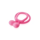Pierścień erekcyjny Double Cockring Pink - podwójny silikonowy pierścień uciskowy z wypustką stymulującą łechtaczkę, średnica ze - 3