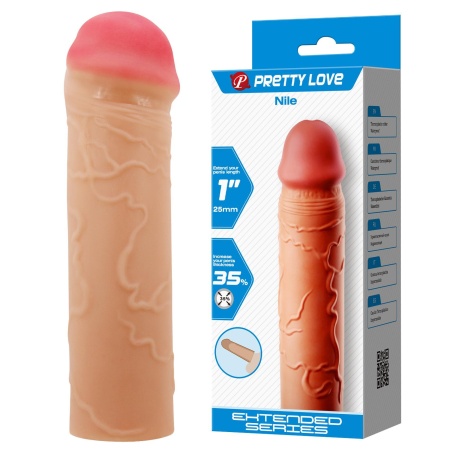 Nakładka na penisa Nile elastyczna, wydłużająca o 2,5 cm - 1