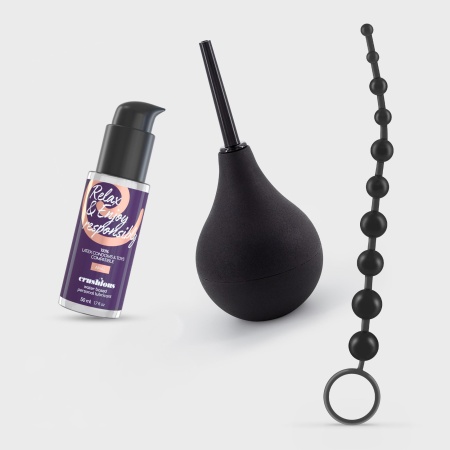 Zestaw Anal Thrill – gruszka analna 90 ml, lubrykant 50 ml, łańcuszek 33 cm - 1
