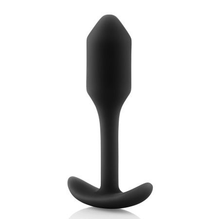 Snug Plug 1 Black - obciążony korek analny z elastyczną szyjką, 8,6 cm - 4