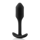 Snug Plug 1 Black - obciążony korek analny z elastyczną szyjką, 8,6 cm - 4