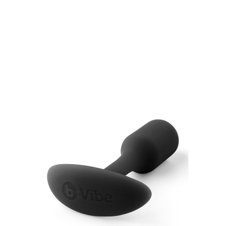 Snug Plug 1 Black - obciążony korek analny z elastyczną szyjką, 8,6 cm - 5