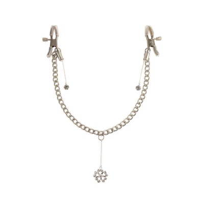 FETISH FANTASY SERIES CRYSTAL NIPPLE CLAMPS SILVER - 1