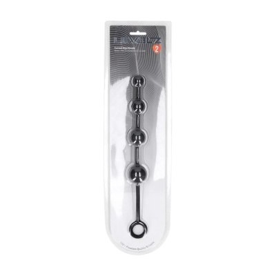 Curved Silicone Anal Beads - Black - 1 2