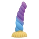 Dildo silikonowe Unicorn 22 cm z przyssawką i żebrowaną fakturą - 3