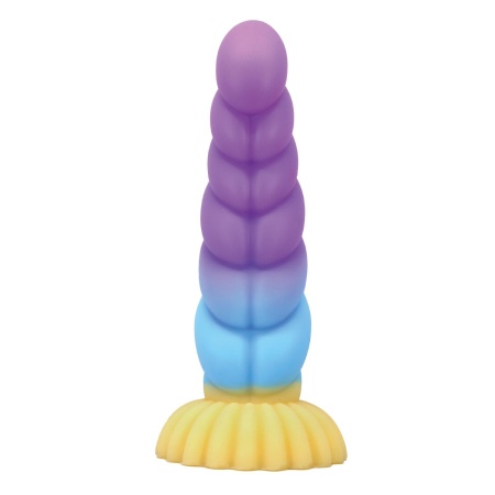 Dildo silikonowe Unicorn 22 cm z przyssawką i żebrowaną fakturą - 4