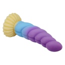 Dildo silikonowe Unicorn 22 cm z przyssawką i żebrowaną fakturą - 7
