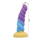 Dildo silikonowe Unicorn 22 cm z przyssawką i żebrowaną fakturą - 8
