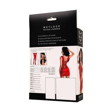 Glossy Bessie dress - red L - 8