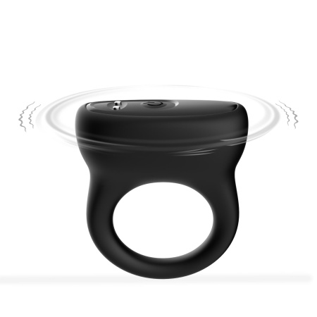 Wibrujący pierścień Oring Black - silikon medyczny, 9 programów wibracji, uniwersalny rozmiar - 1