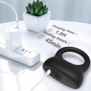 Wibrujący pierścień Oring Black - silikon medyczny, 9 programów wibracji, uniwersalny rozmiar - 8