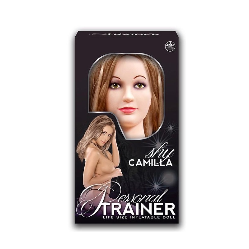 Lalka erotyczna Personal Trainer Shy Camilla (winyl) - głowa 3D, wibrujący bullet i wyjmowany masturbator - 1