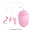 Zaciski na sutki Surprise Box Pink z elektrostymulacją i wibracjami - 11,5 cm - 3