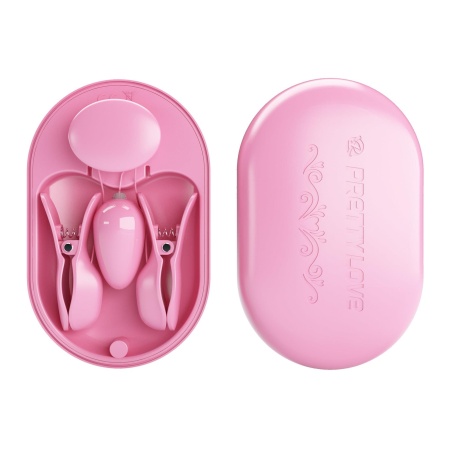 Zaciski na sutki Surprise Box Pink z elektrostymulacją i wibracjami - 11,5 cm - 5
