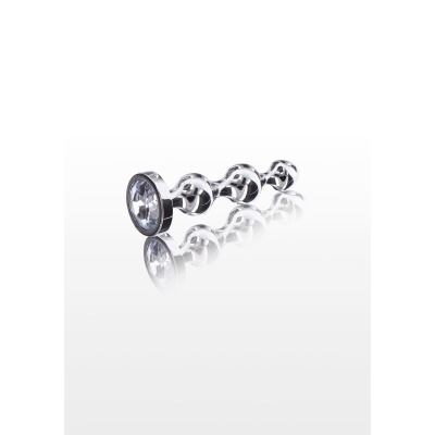 Koraliki analne Diamond Star Beads Small Silver – 3 stopniowane kule z aluminium, 10,5 cm - 1