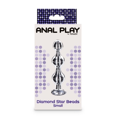 Koraliki analne Diamond Star Beads Small Silver – 3 stopniowane kule z aluminium, 10,5 cm - 1 2