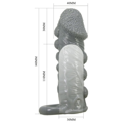 Nakładka na penisa Jaylen TPR z wypustkami, 18 cm - 1 2