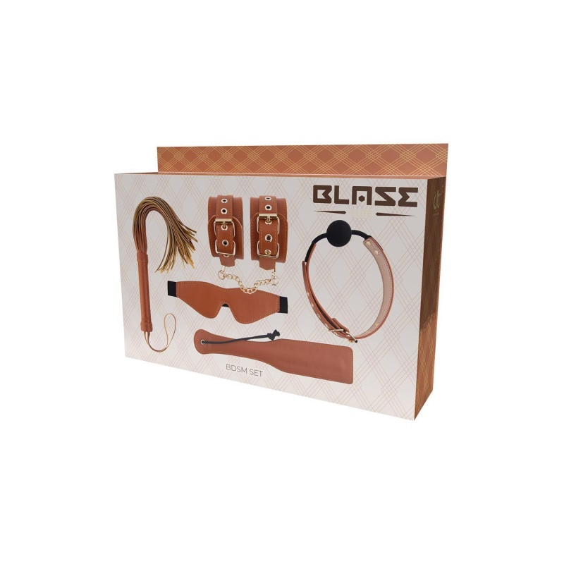 BLAZE ELITE BDSM SET COGNAC VEGAN LEATHER - 1