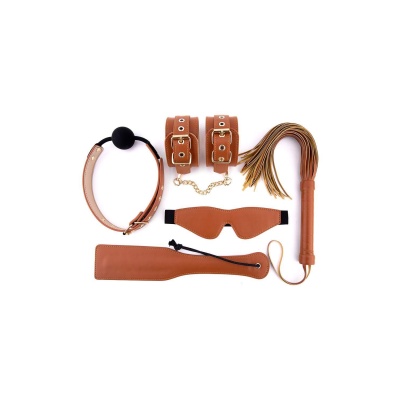 BLAZE ELITE BDSM SET COGNAC VEGAN LEATHER - 1 2