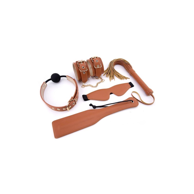 BLAZE ELITE BDSM SET COGNAC VEGAN LEATHER - 3