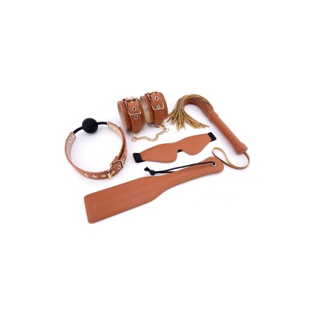 BLAZE ELITE BDSM SET COGNAC VEGAN LEATHER - 3