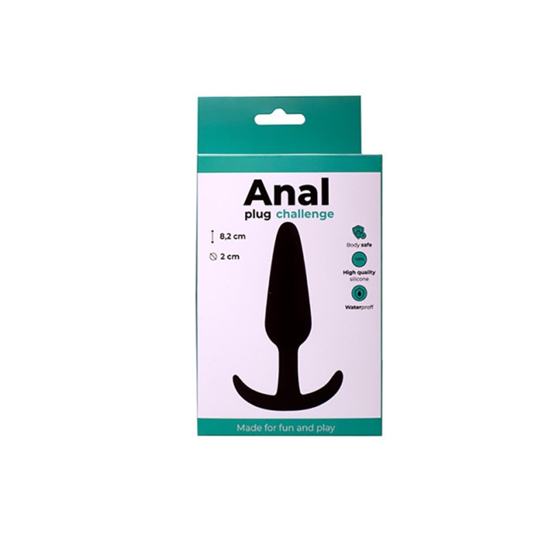 Anal Plug Black Small - silikonowy, stożkowy, długość 8,2 cm, szerokość 2 cm - 2