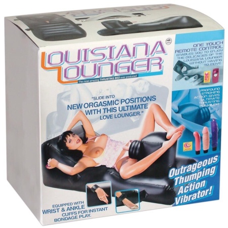 Leżanka erotyczna Louisiana Lounger — moduł udarowy 200 impulsów/min, 3 wibratory, pilot bezprzewodowy, 160 × 80 cm, do 150 kg - 1