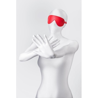 Anonymo mask, PU leather, red, 65 cm - 1 2